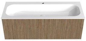 Mondiaz Kurve 120cm badmeubel dusk met 1 lade en wastafel big large midden 1 kraangat