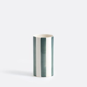 Gestreepte vaas van keramiek, H18 cm, Jaoma