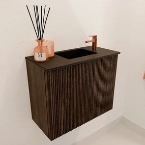 Mondiaz Joya 50cm toiletmeubel walnut met wastafel faye rechts 1 kraangat urban