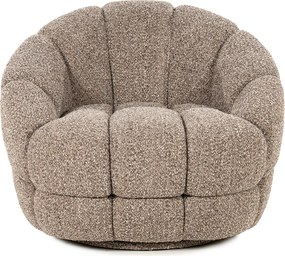 Ronde Fauteuil Draaibaar Boucle Taupe