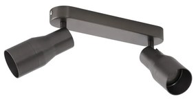 Afgeronde plafondspot gunmetal GU10 50mm 2-lichts - Stanley