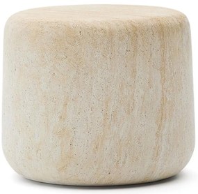 Kave Home Drasi Ronde Bijzettafel Cement Travertin 60 Cm - 60 X 60cm.