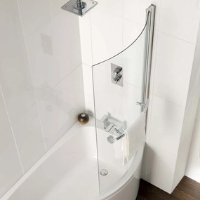 Eastbrook C-Shape badwand 75x140cm met handdoekhouder chroom