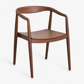 Set Van 2 Eetkamerstoelen Met Armleuningen Van Teakhout Rokan Donker Teakhout - Sklum