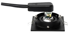 Set van 6 Moderne inbouwspot zwart verstelbaar - Club