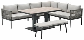 Garden Impressions Burela - Brugge lounge dining set 6-delig rechts - taupe