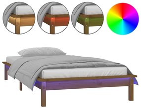 vidaXL Bedframe LED hout honingbruin 75x190 cm 2FT6 Small Single