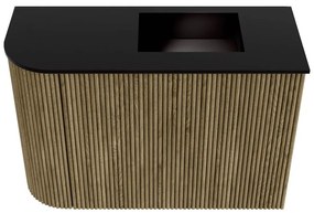 Mondiaz Joya 60cm toiletmeubel ronding links dusk met wastafel faye rechts 1 kraangat urban