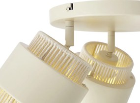 Moderne plafondspot beige met touw 3-lichts draai- en kantelbaar - Kora