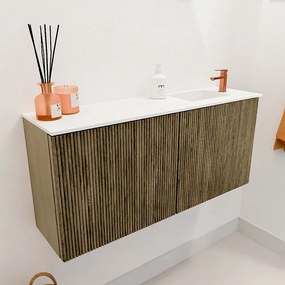 Mondiaz Joya 90cm toiletmeubel dusk met wastafel faye rechts 1 kraangat talc