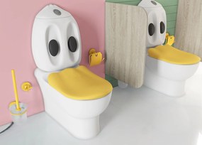 Sanigoods Feliz staand toilet wit met gele softclose zitting