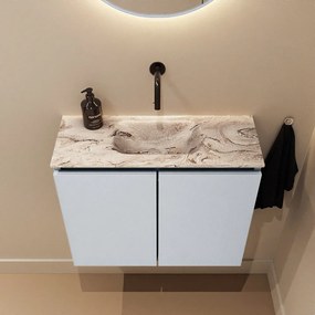 Mondiaz Ture DLux toiletmeubel 60cm clay met wastafel glace midden zonder kraangat