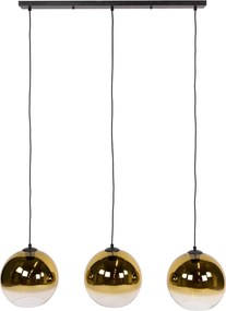 Eettafel Hanglamp Met Rookglas Bollen Goud