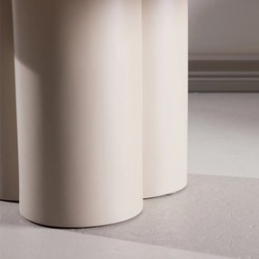 Salontafel Met Cilindervormige Poten Whitewash - 80 X 80cm.