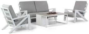 Stoel en Bank Loungeset 4 personen Aluminium Wit  Santika Furniture Santika Cinta