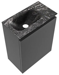 Mondiaz Ture DLux toiletmeubel 40cm dark grey met wastafel lava links zonder kraangat