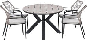 Garden Impressions Ross tuinset sand 5-delig - Tulli tuintafel 180x115 cm