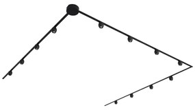 Modern railsysteem met 12 spots zwart 1-fase - Magnetic Zagaye