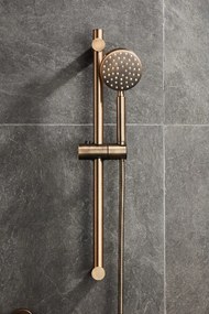 Saniclear Antique doucheset met thermostatische kraan, handdouche en glijstang verouderd messing