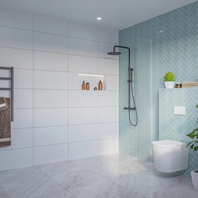 Fortifura Galeria Inloopdouche - mat glas - 30x200cm - 8mm - nano - blind inbouw profiel SW797931 Sw1102415