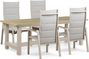 Tuinset 4 personen 200 cm Aluminium Taupe Lifestyle Garden Furniture Essence/San
