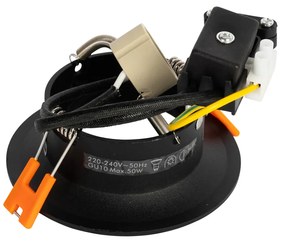 Set van 12 inbouwspots zwart GU10 50mm - Gijs