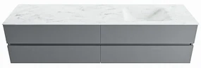 Mondiaz Vica DLux badmeubel 200cm plata 4 lades met wastafel opalo rechts 1 kraangat