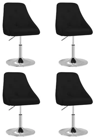 vidaXL Eetkamerstoelen draaibaar 4 st stof zwart