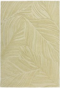 Handgetuft hoog-laag wollen vloerkleed Lino Leaf