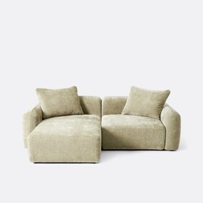 Modulaire bank, linkerhoek, met longchair, jacquard chenille, AMAD