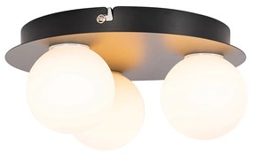 Moderne badkamer plafondlamp zwart 3-lichts - Cederic Modern G9 IP44 rond Lamp