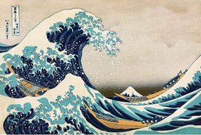 Poster Kacušika Hokusai - De grote golf van Kanagawa, (91.5 x 61 cm)