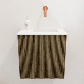 Mondiaz Joya 40cm toiletmeubel dusk met wastafel faye rechts zonder kraangat talc