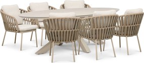Tuinset 6 personen 240 cm Rope Zand/Beige Coco Elara/Lunea