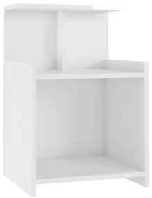 vidaXL Nachtkastje 40x35x60 cm spaanplaat hoogglans wit