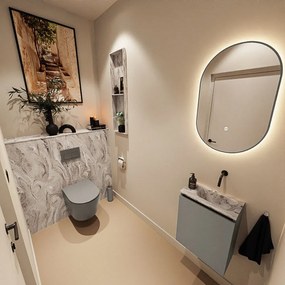 Mondiaz Ture DLux toiletmeubel 40cm smoke met wastafel glace rechts zonder kraangat