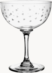 Mondgeblazen kristallen champagneglazen Stars, 6-delig