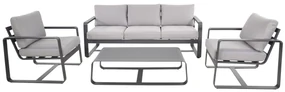 Lesli Living Stoel-Bank Loungeset - Belezza - Aluminium - Antraciet - Lesli Living