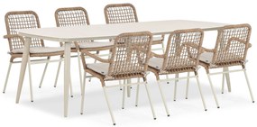 Tuinset 6 personen 240 cm Aluminium/rope Taupe Lifestyle Garden Furniture Catalone/Vienna