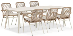 Tuinset 6 personen 240 cm Aluminium/rope Taupe Lifestyle Garden Furniture Catalone/Vienna