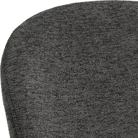 FIORA Donkergrijs (stof Apia 458)/zwart frame - MODERNE GESTOFFEERDE STOEL VOOR WOONKAMER/EETKAMER LOFT