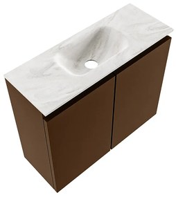 Mondiaz Ture DLux toiletmeubel 60cm rust met wastafel ostra midden zonder kraangat