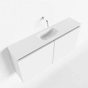 Mondiaz Ture 100cm toiletmeubel talc met wastafel talc midden geen kraangat