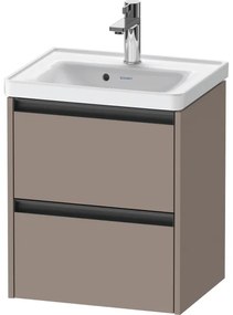 Duravit Ketho 2 wastafelonderbouwkast met 2 laden 48.4x37.5x54.9cm met grepen antraciet basalt mat K25280043430000