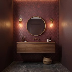 Zelfklevende Mozaïektegels Metaal | Hexagon Bordeaux | 28,8×29,2 cm | Keuken, Bad &amp; WC