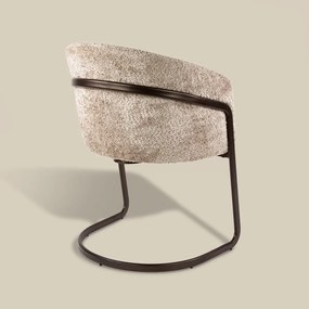 Moderne Armstoel Met Bronzen Frame Beige