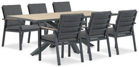 Tuinset 6 personen 215 cm Aluminium Grijs Lifestyle Garden Furniture Marseille/Palermo