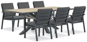Tuinset 6 personen 215 cm Aluminium Grijs Lifestyle Garden Furniture Marseille/Palermo