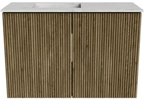 Mondiaz Joya DLux 60cm toiletmeubel dusk met wastafel faye links zonder kraangat opalo