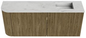 Mondiaz Joya DLux 100cm toiletmeubel ronding links dusk met wastafel faye rechts zonder kraangat opalo